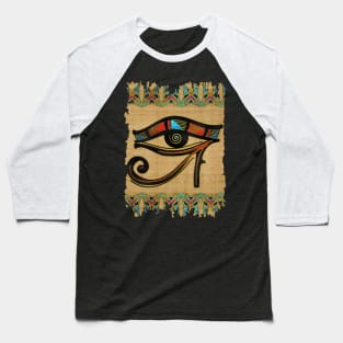 Egyptian Eye of Horus Ornament on papyrus Baseball T-Shirt